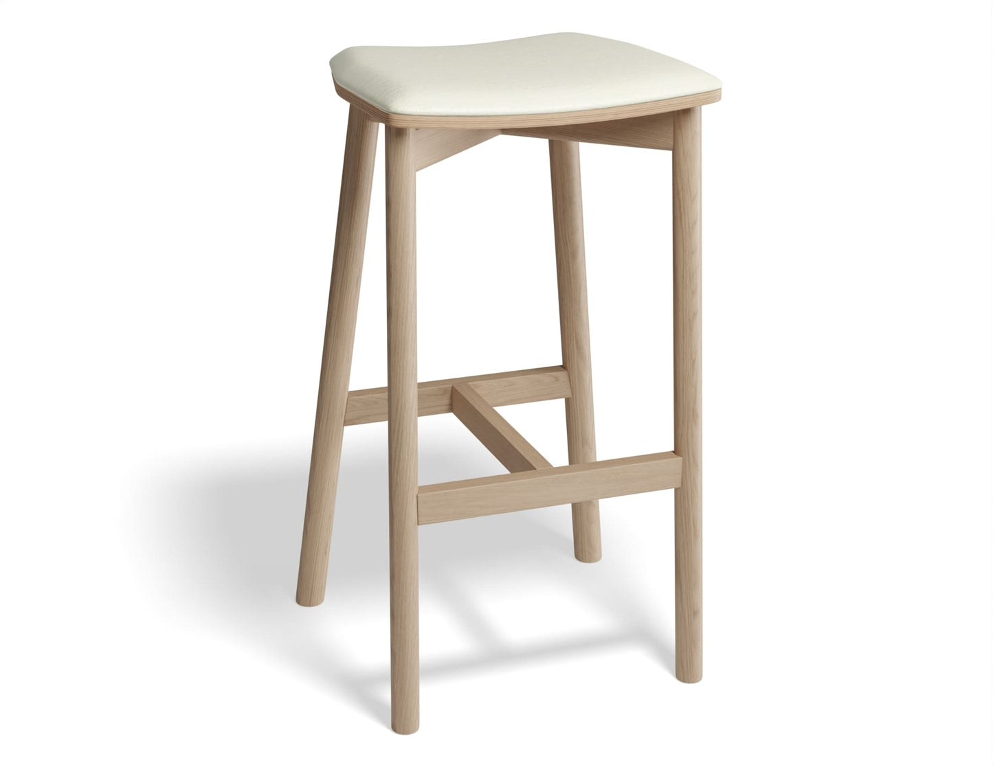 Andi Stool - Natural Finish - Backless with Pad