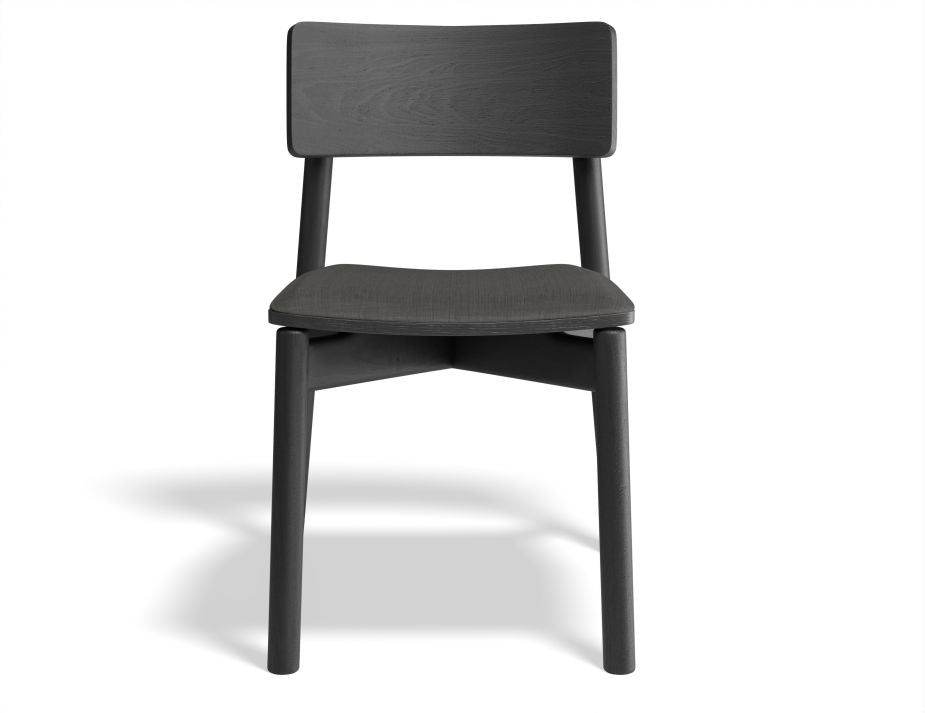 Andi Cafe Chair with Fabric Seat Pad - Black Ash