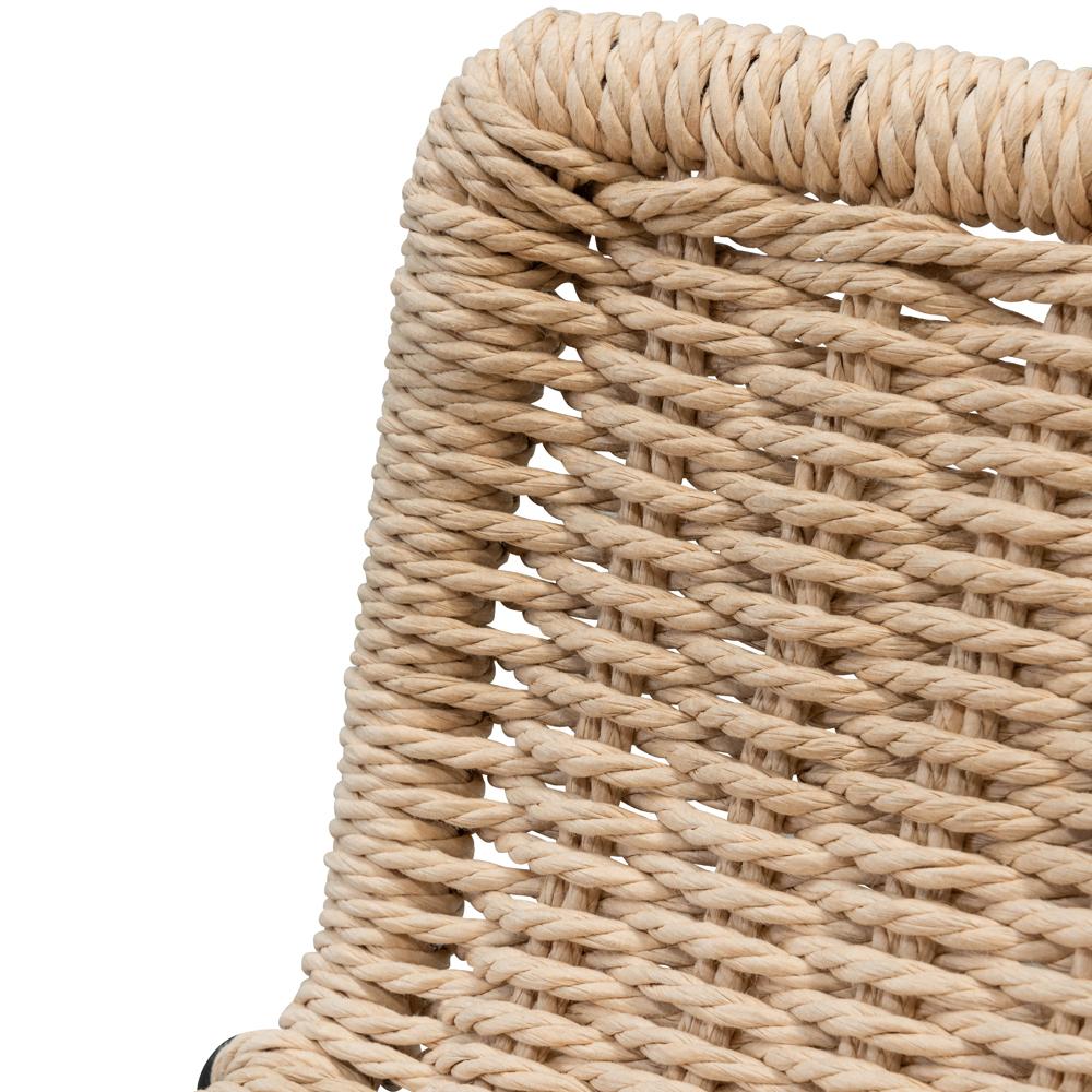 Bailey Bar Stool - Natural Cord Seat - Black Frame