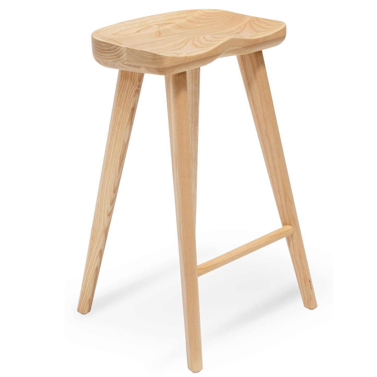 Set of 2 - Bethan 65cm Wooden Bar Stool - Natural