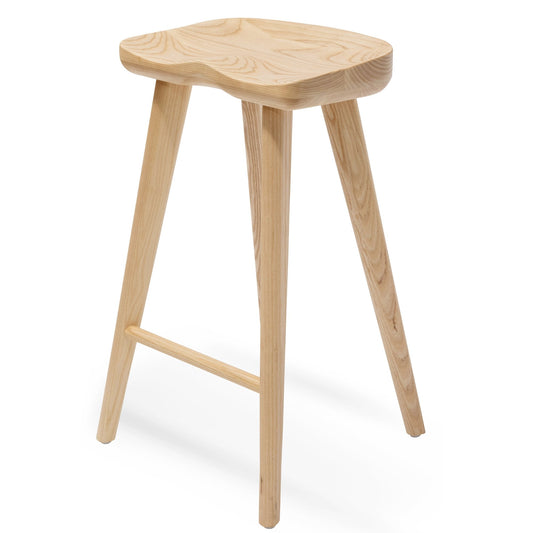 Set of 2 - Bethan 65cm Wooden Bar Stool - Natural