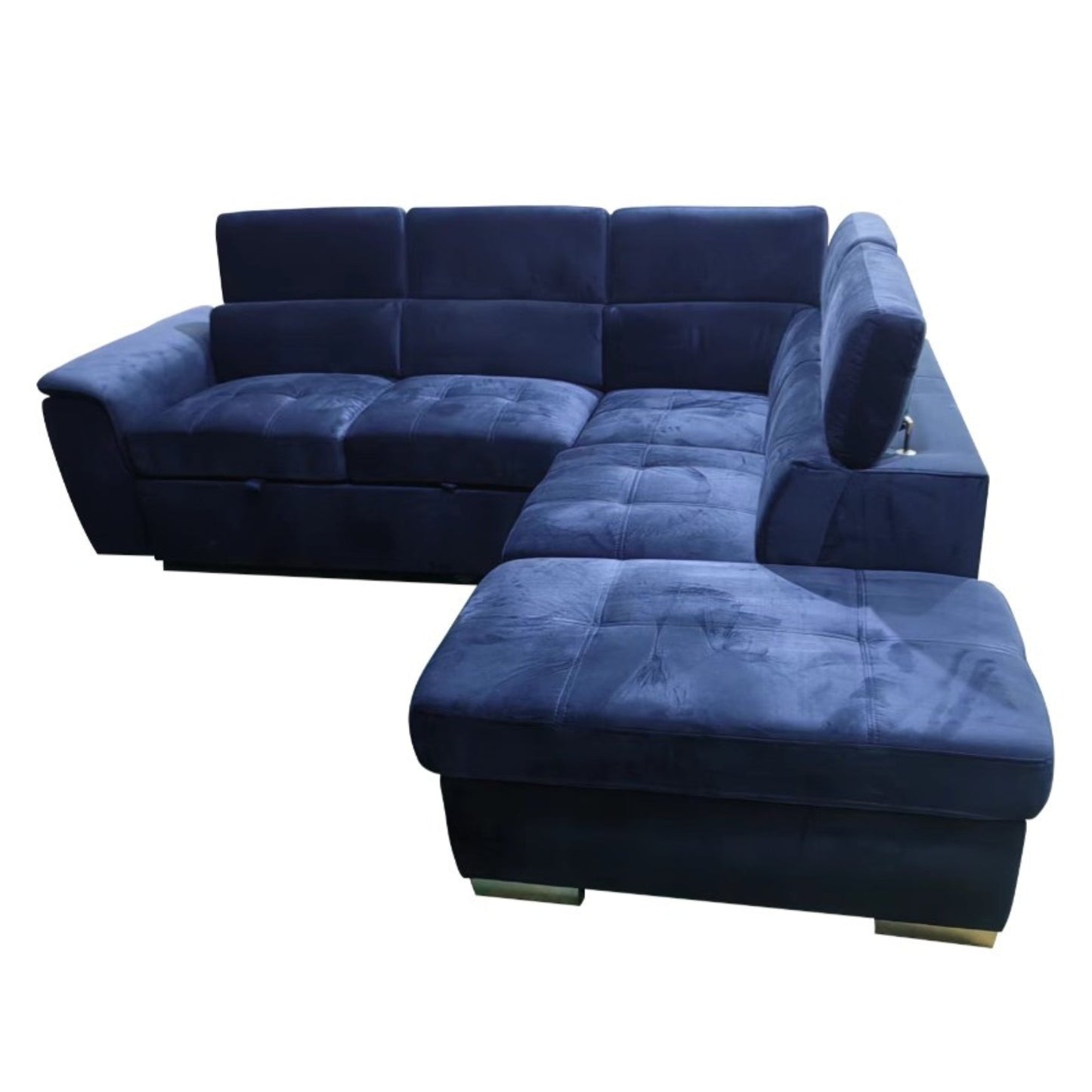 Capreria Chaise with Pull Out Sofa Bed - Dark Blue