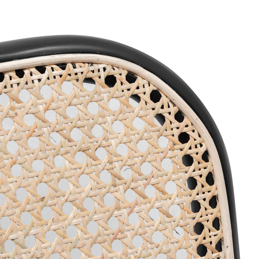 Black Cushion Dining Chair - Natural Rattan(Set of 2)