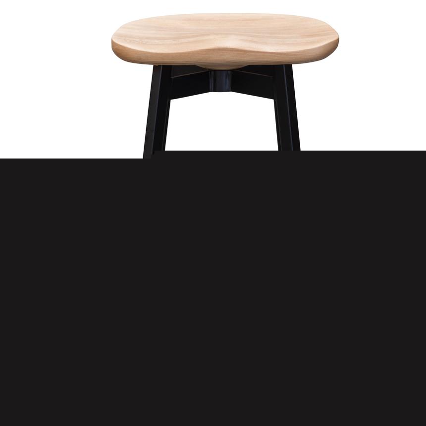 Bar Stool In Matt Black - Natural