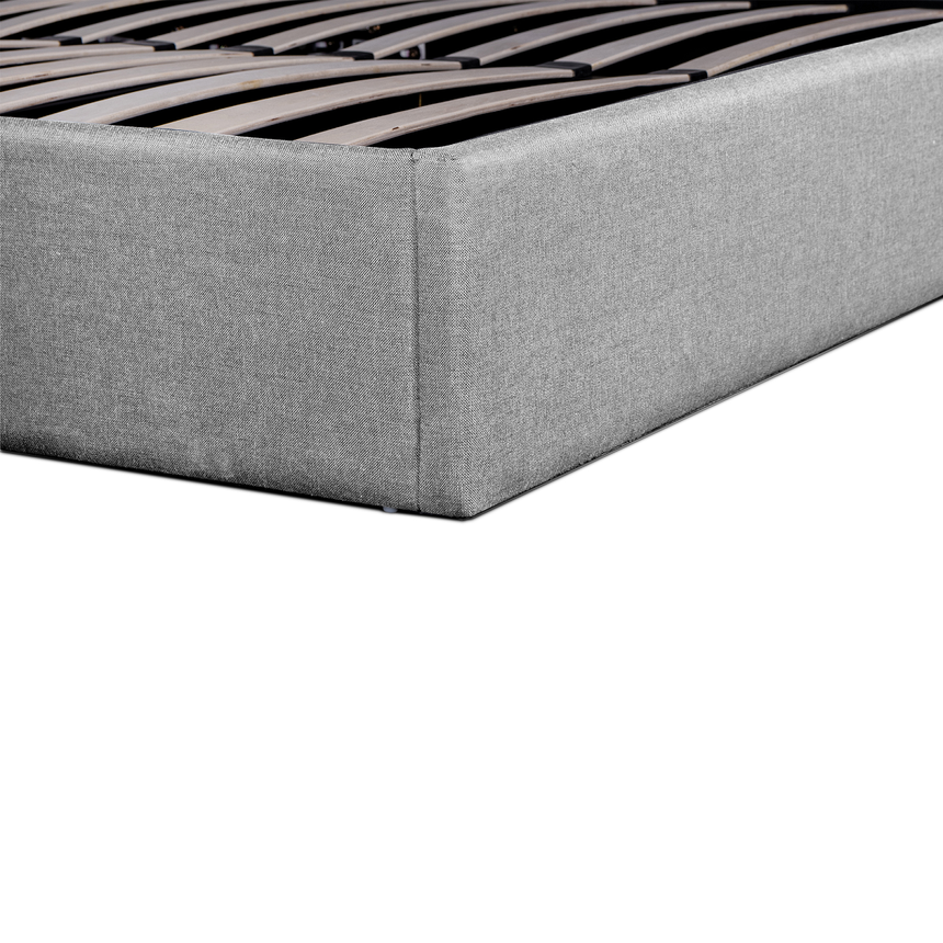 Fabric Queen Bed Frame - Pearl Grey with Storage