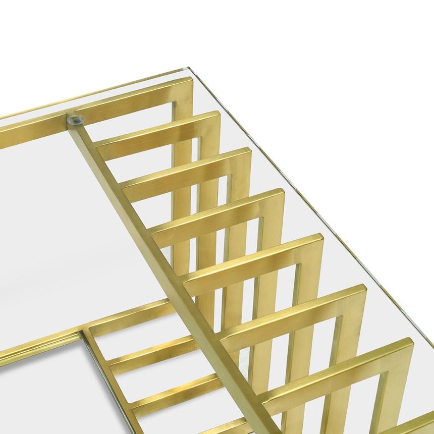 1.3m Glass Coffee Table - Gold Base