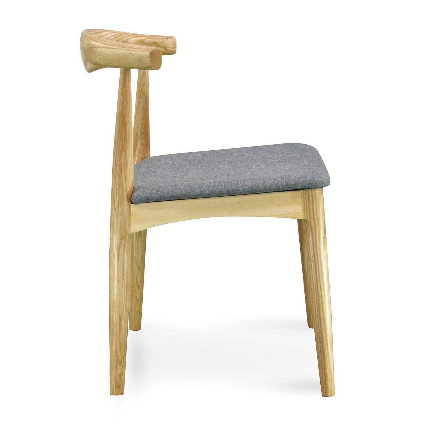 Set of 2 - Henrik Fabric Dining Chair - Natural with Light Grey Seat