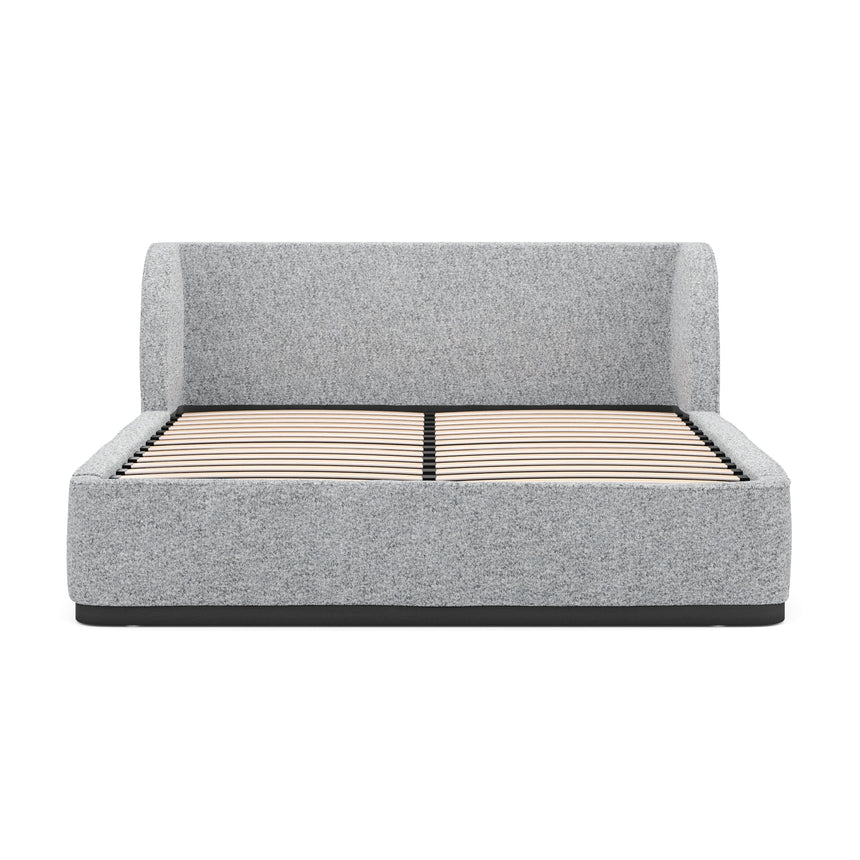 King Bed Frame - Pepper Boucle