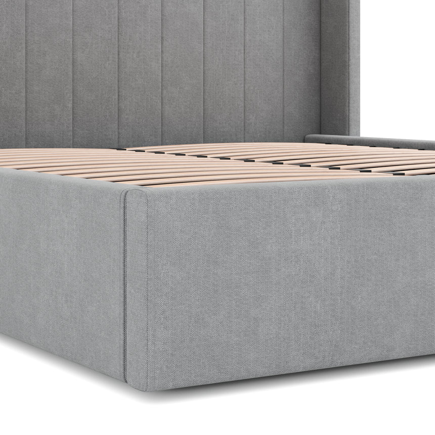 Wide Base Queen Sized Bed Frame - Flint Grey