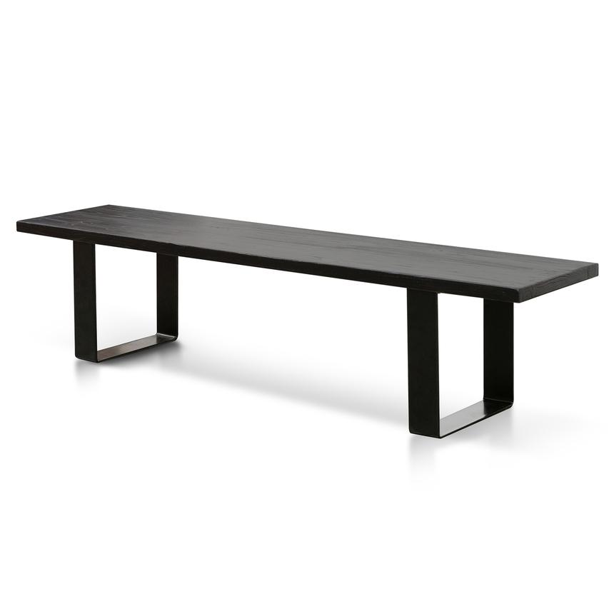 2m Reclaimed Wood Bench - Black