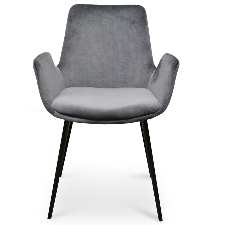 Dining Chair - Dark Grey Velvet (Set of 2)