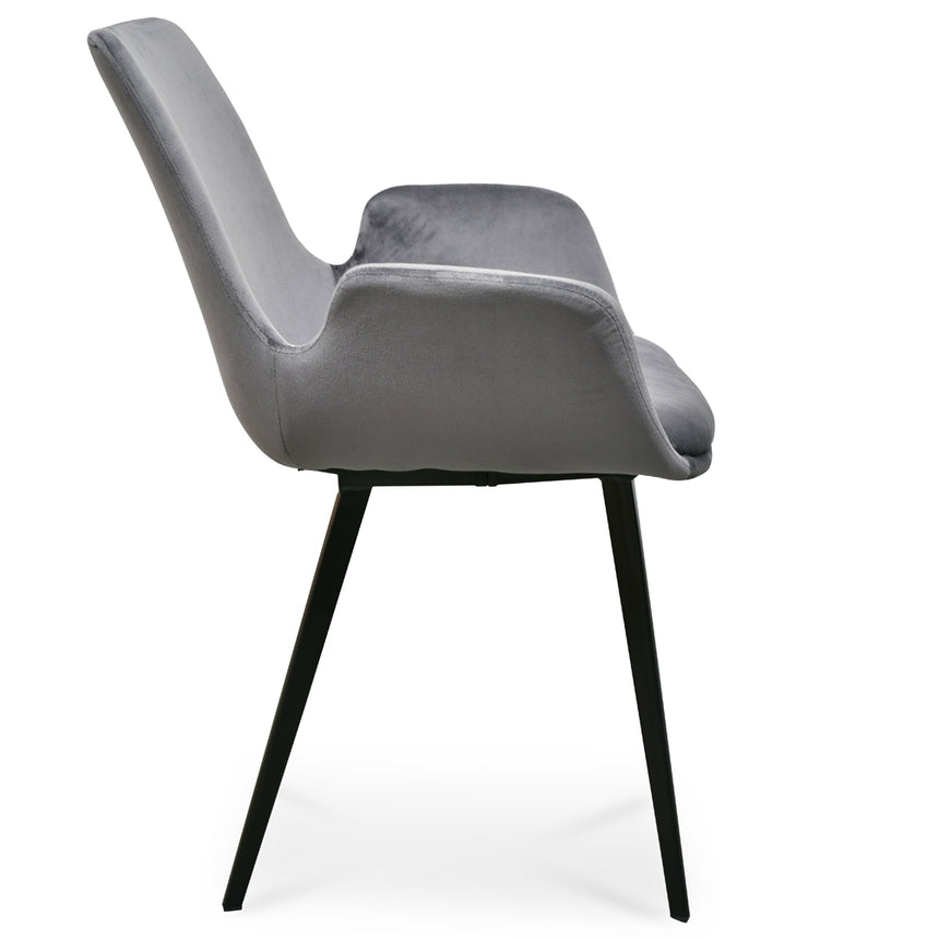 Dining Chair - Dark Grey Velvet (Set of 2)