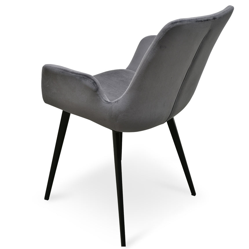 Dining Chair - Dark Grey Velvet (Set of 2)