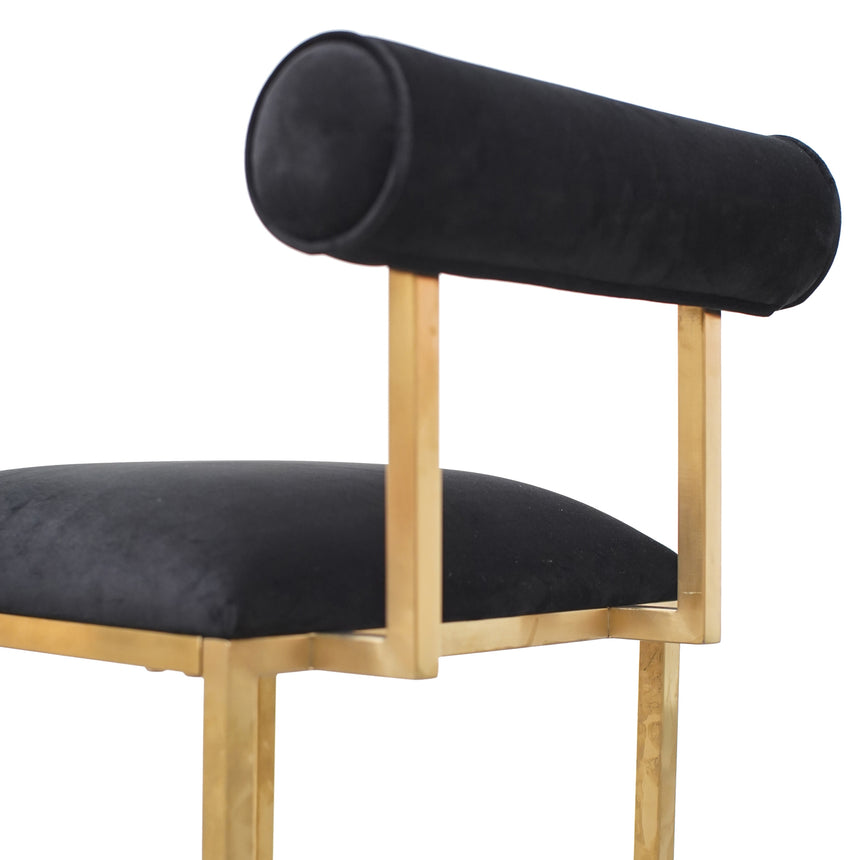 Occasional Chair In Black Velvet - Brushed Gold Base