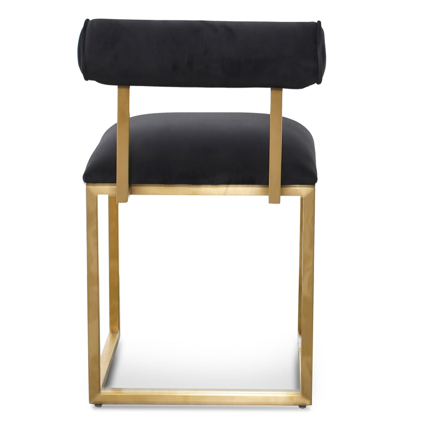 Occasional Chair In Black Velvet - Brushed Gold Base