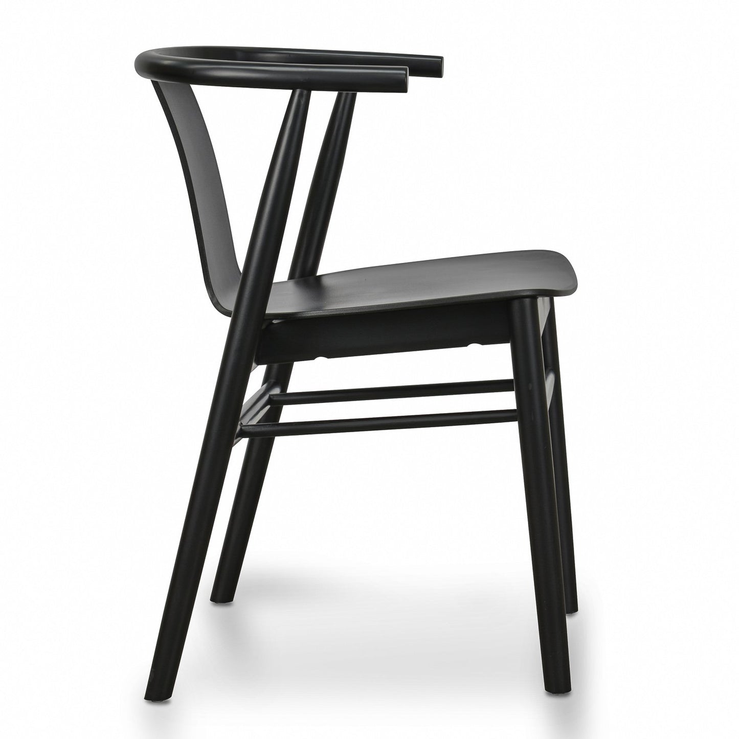 Set of 2 - Dean Wooden Dining Chair - Full Black