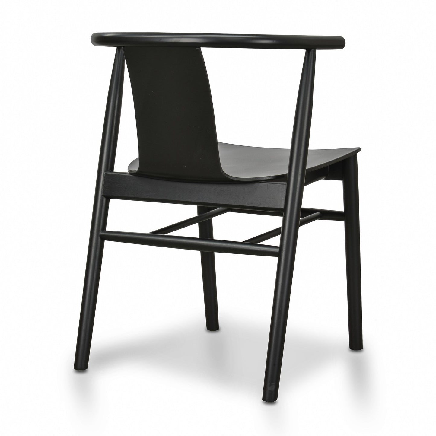 Set of 2 - Dean Wooden Dining Chair - Full Black
