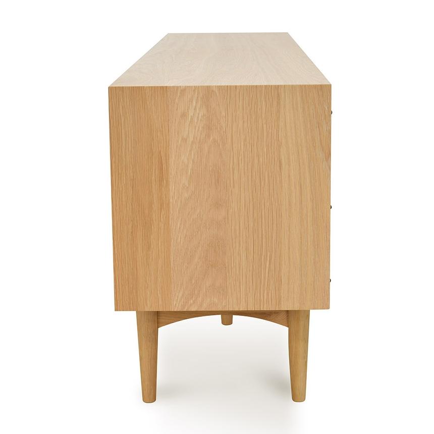 Scandinavian 180cm TV Entertainment Unit With 3 Drawers - Natural