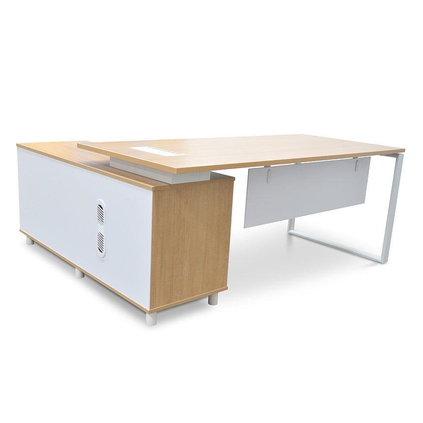 180cm Executive Office Desk With Right Return - Natural