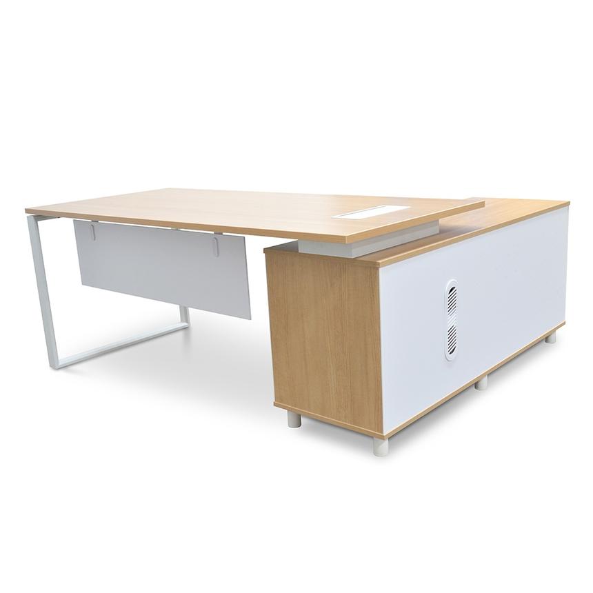 180cm Executive Office Desk With Left Return - Natural