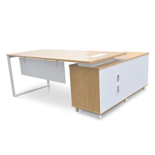 180cm Executive Office Desk With Left Return - Natural