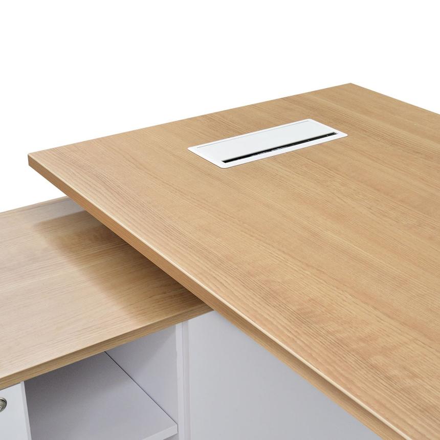 180cm Executive Office Desk With Left Return - Natural