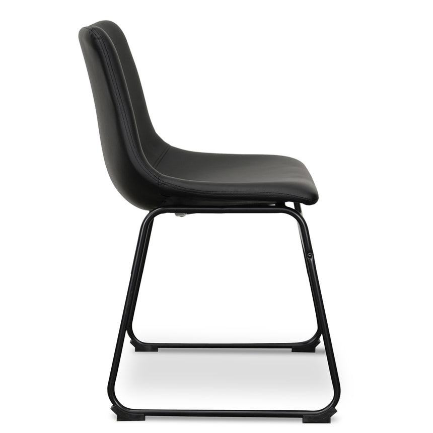 Industrial Dining Chair - Black PU (Set of 2)