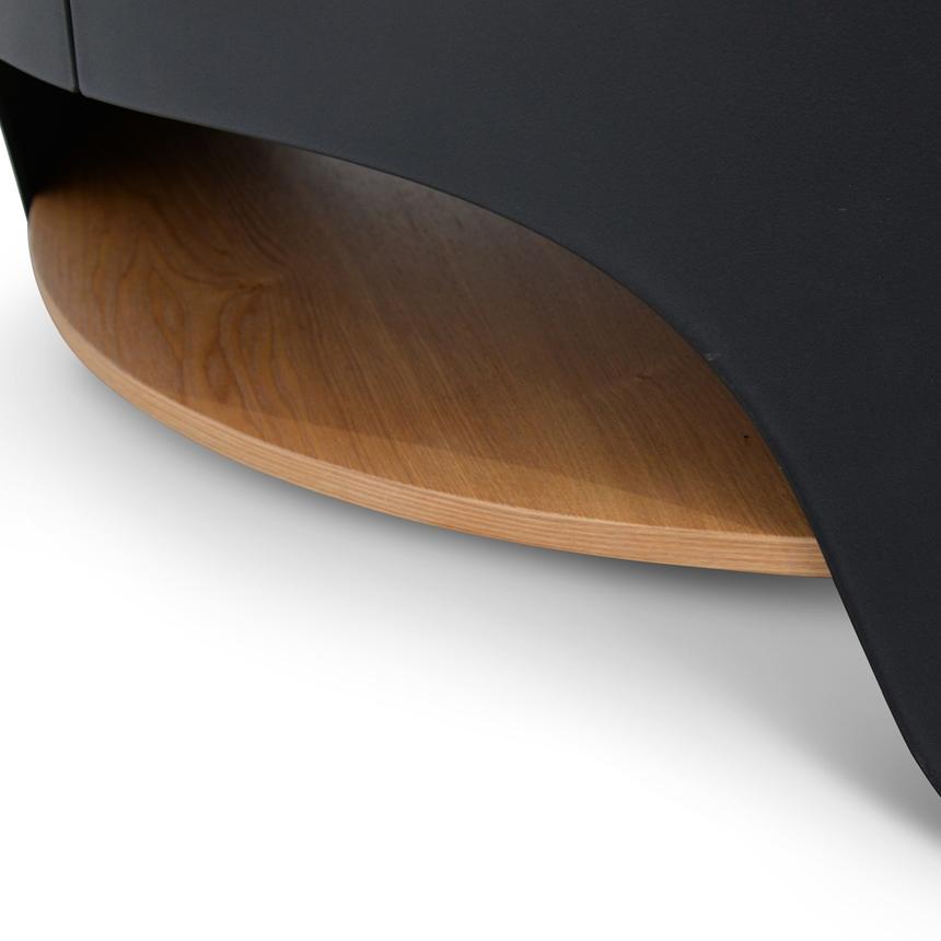 82cm Round Coffee Table - Natural - Black