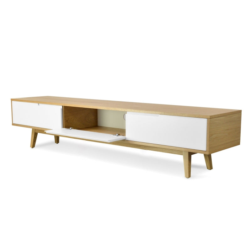 2.1m Scandinavian TV Unit - Lowline - Natural