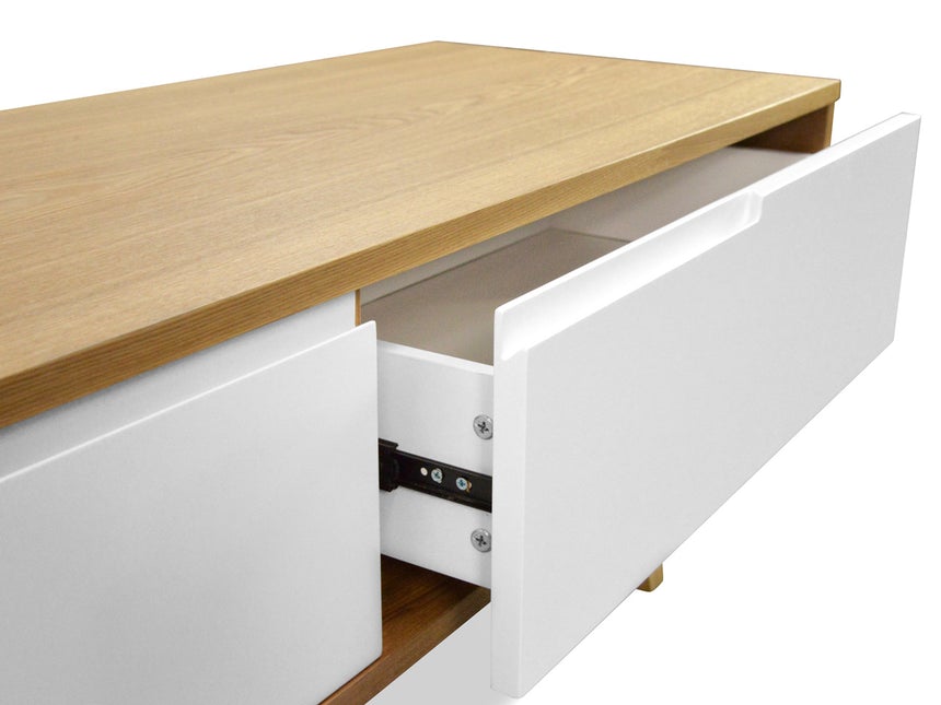 2.1m Scandinavian TV Unit - Lowline - Natural
