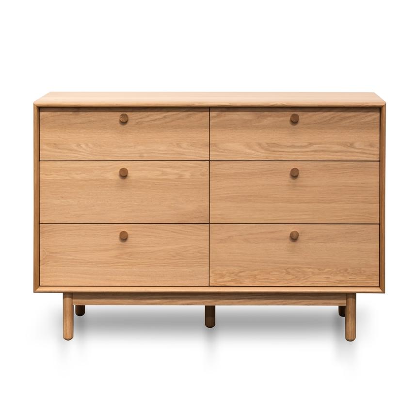 6 Drawer Wide Chest - Oak
