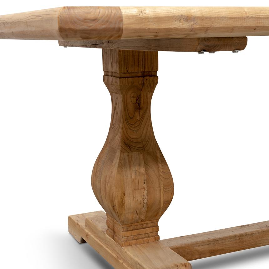 Elm Wood 2.4m Dining Table - Rustic Natural
