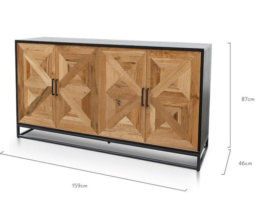 Wide Sideboard - European Knotty Oak and Peppercorn