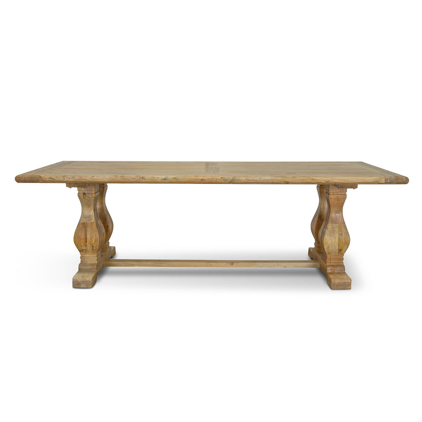 Wood Dining Table 2.4m - Rustic Natural