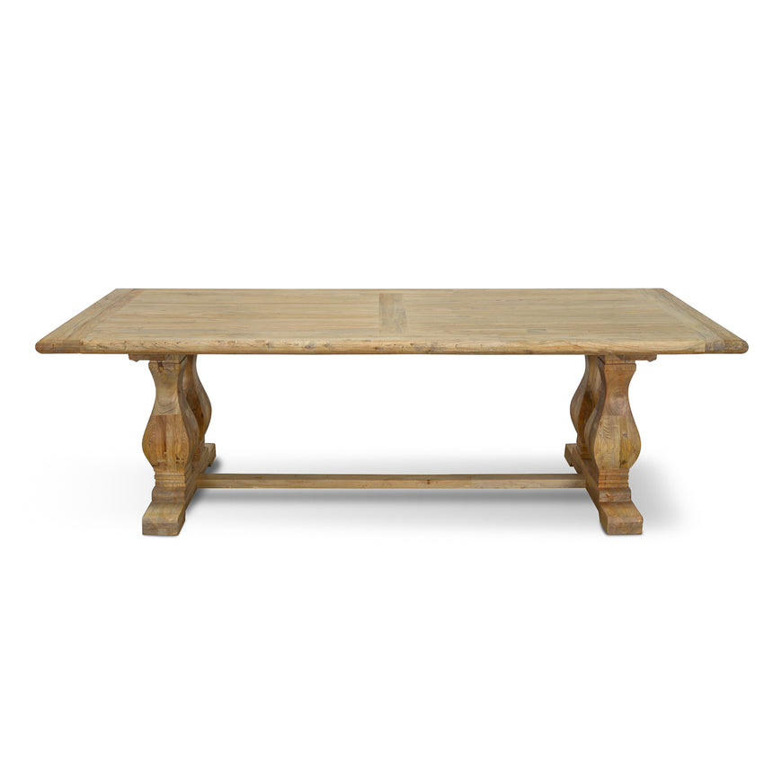 Wood Dining Table 2.4m - Rustic Natural