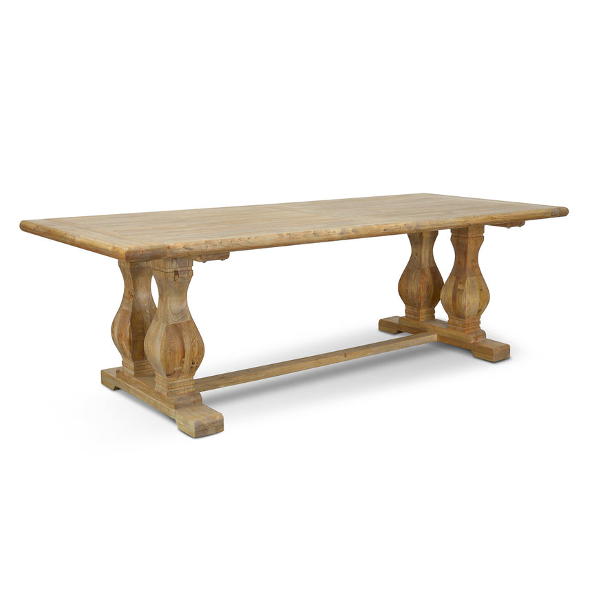 Wood Dining Table 2.4m - Rustic Natural
