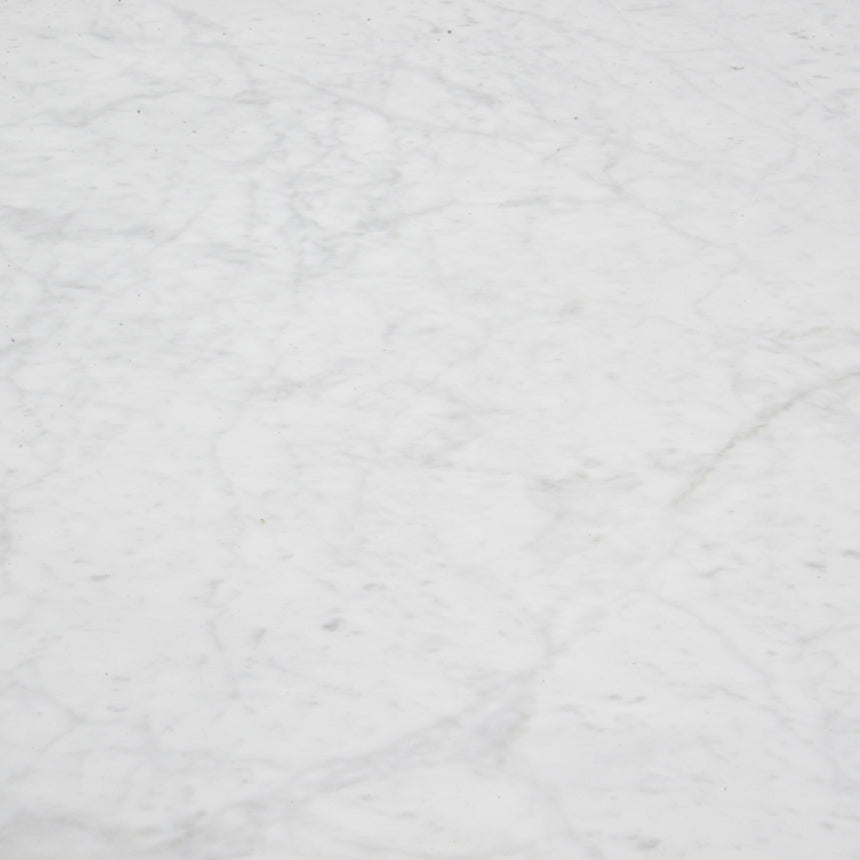 1.15m Round Marble Dining Table - Dark Brown Base