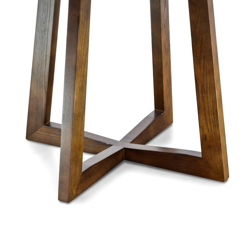 1.15m Round Marble Dining Table - Dark Brown Base