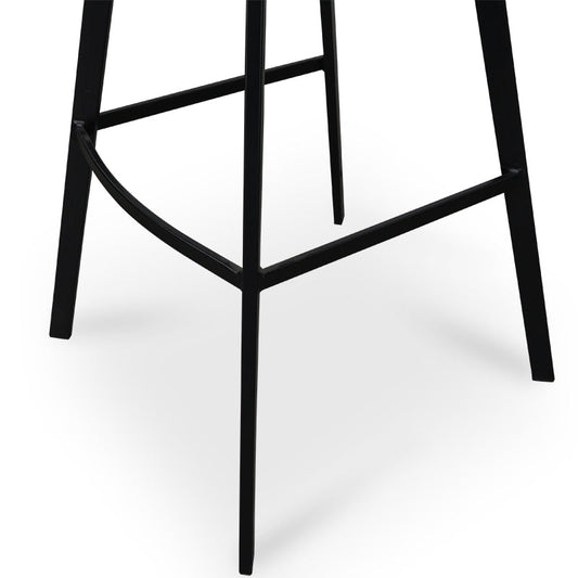 Bar Stool in Black Fabric (Set of 2)