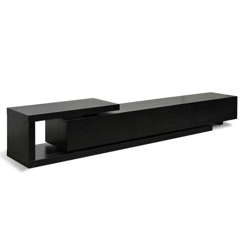 Lowline 2.4-3.07m Entertainment TV Unit - Full Black