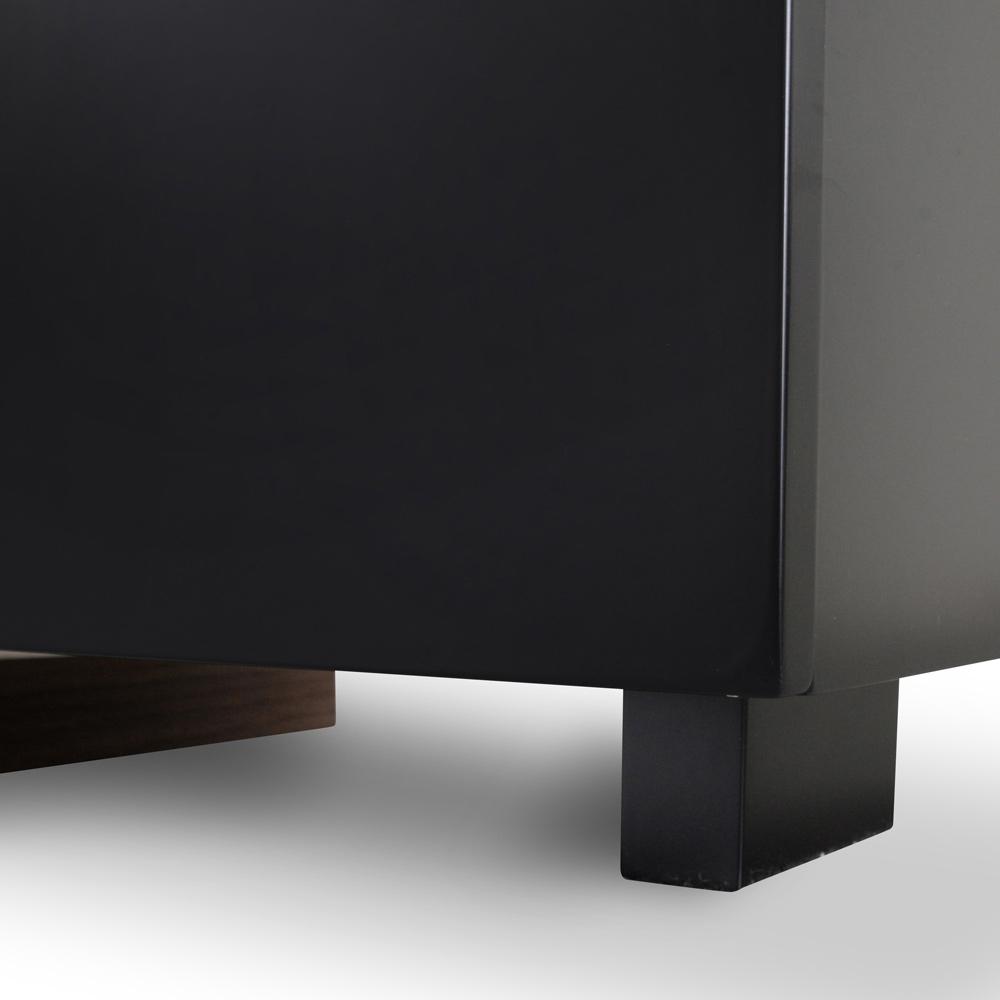 Extendable TV Entertainment Unit - Walnut - Black matt