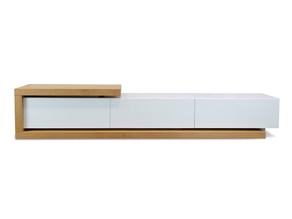 2.4m-3.07m TV Entertainment Unit - Natural - White