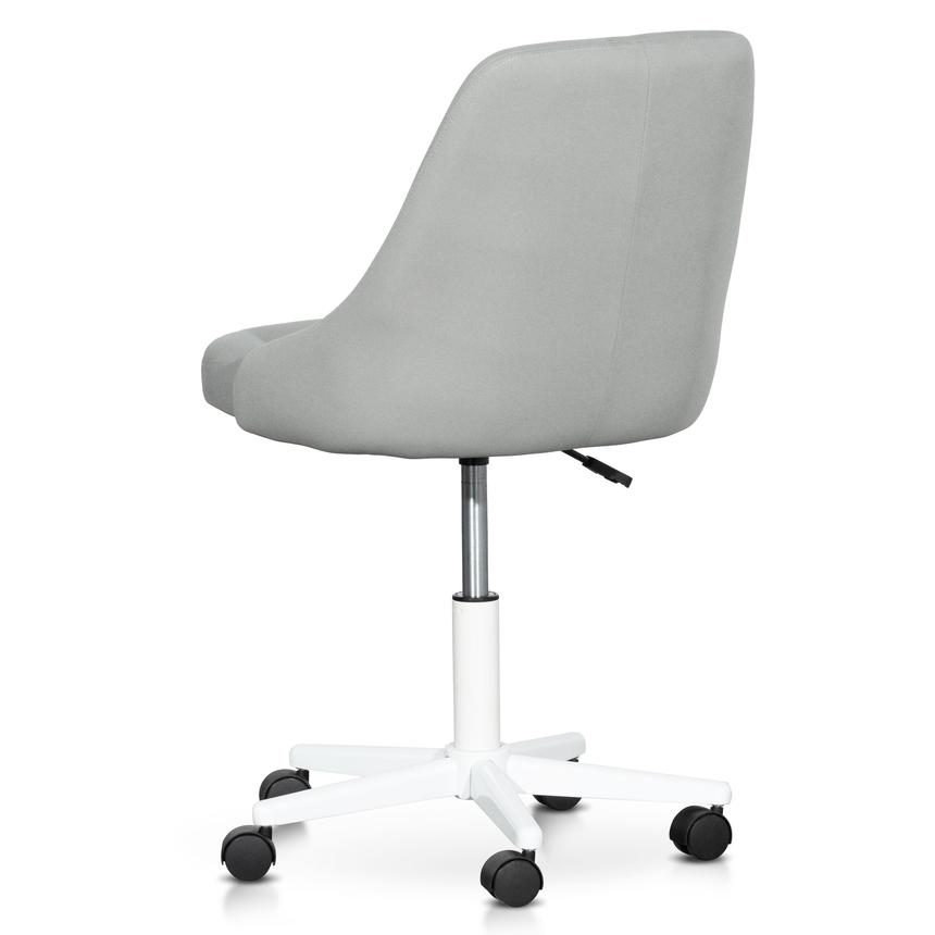 Grey Fabric Office Chair - White Base