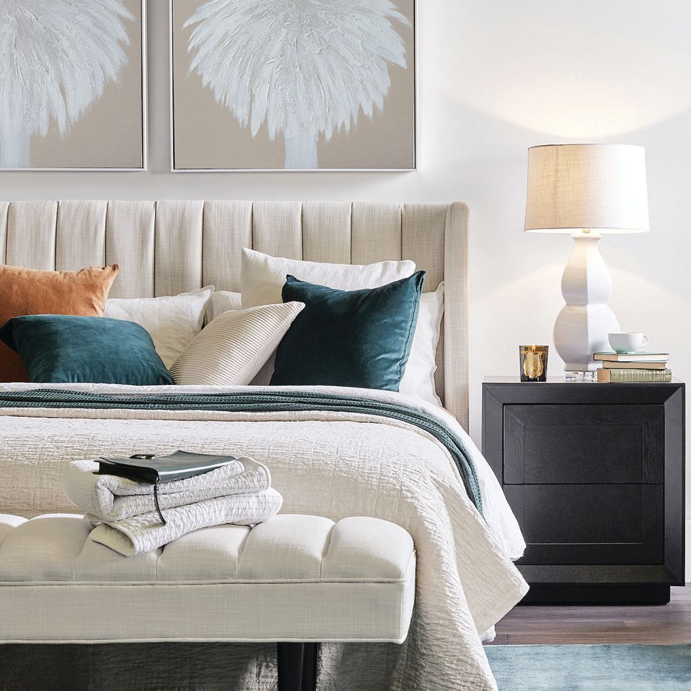 Central Park Queen Bedhead - Natural Linen