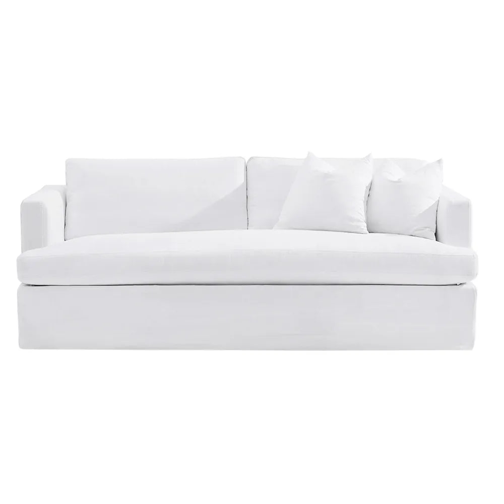 Birkshire 3 Seater White Linen Sofa