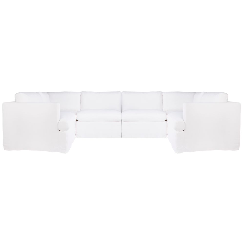 Birkshire Slip Cover Modular Sofa - White Linen Option 5