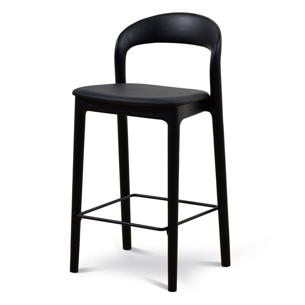 Set of 2 - Caspar 65cm Bar Stool - Full Black