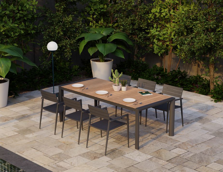 Halki Stackable Outdoor Chair - Charcoal