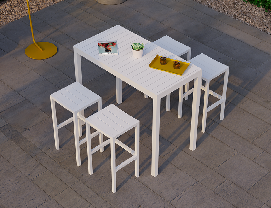 Halki Outdoor Stool - White