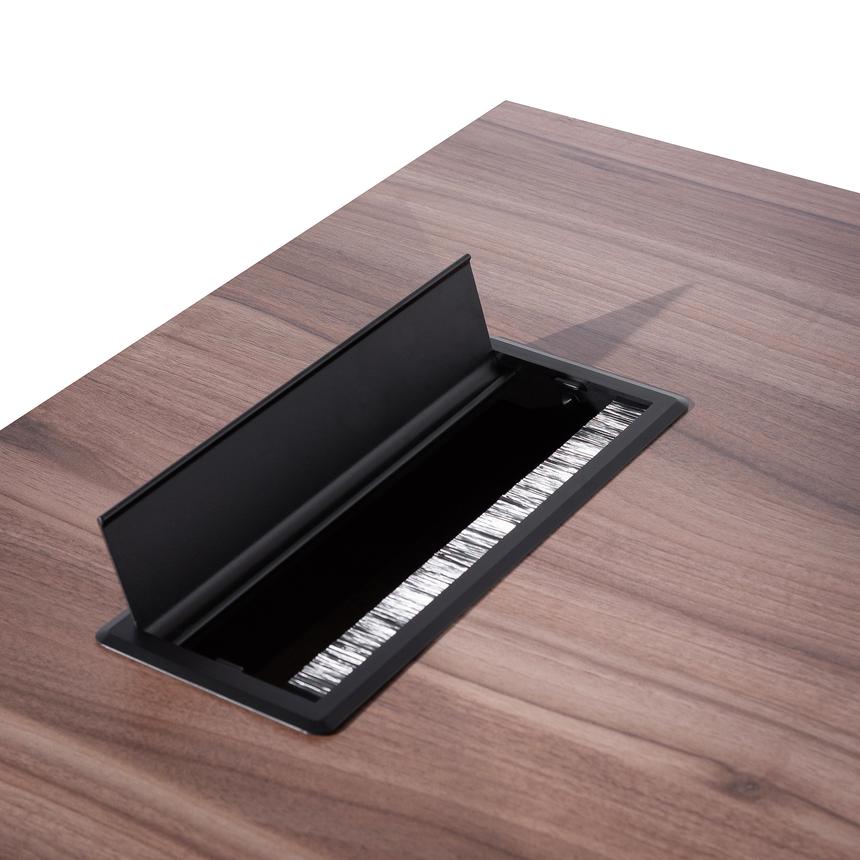 1.8m Executive Desk Right Return with Black Legs - Walnut